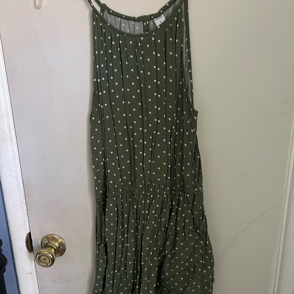 Old Navy Olive Green Polka Dot Sundress